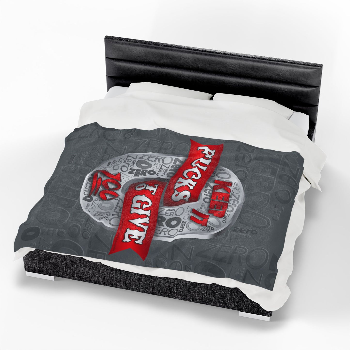 DK100: Zero Fucks To Give (Silver Edition) - Velveteen Plush Blanket