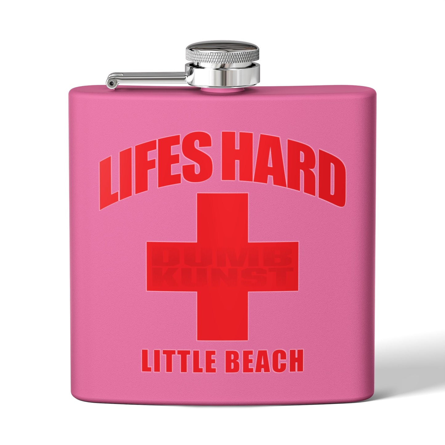 DK42: LIFESHARD - Little Beach - 6oz Stainless Steel Hip Flask