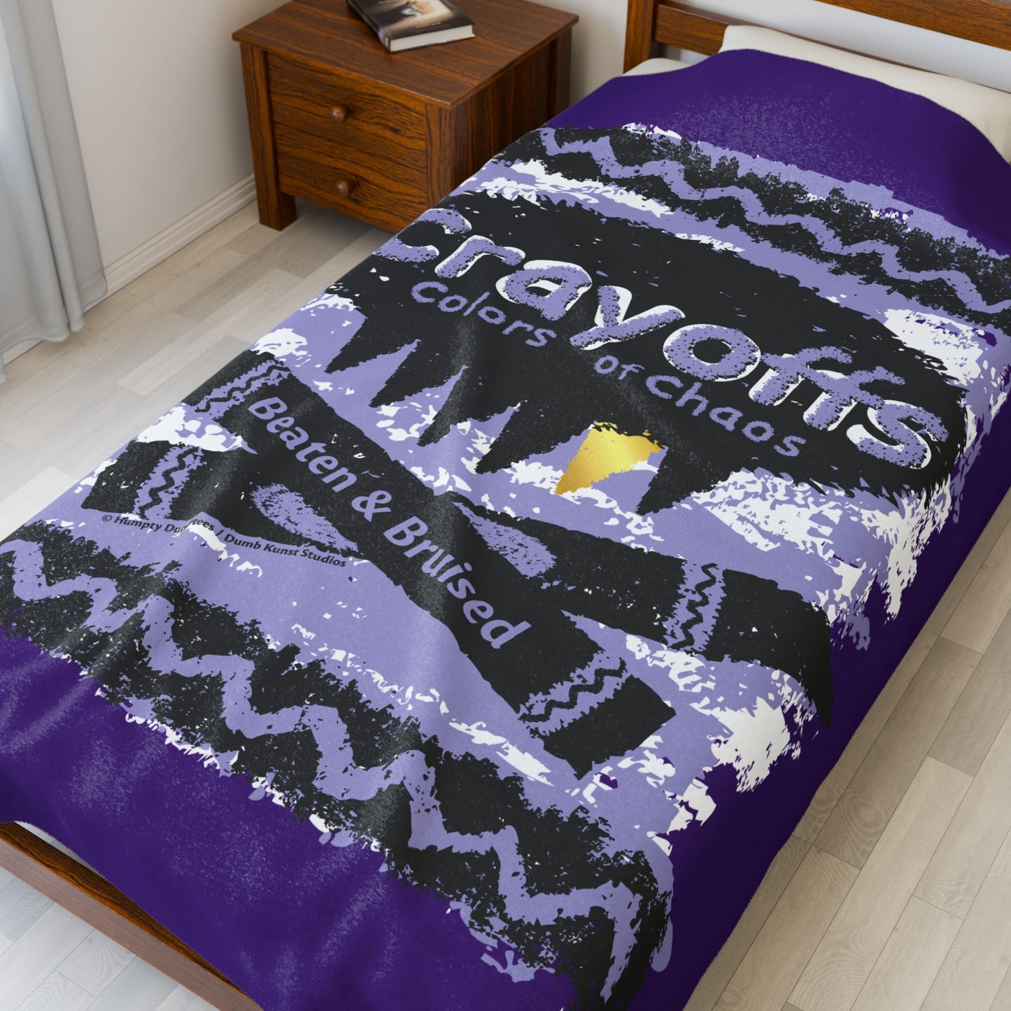 DK110: Crayoffs - Colors of Chaos (Beaten & Bruised Purple) - Velveteen Plush Blanket