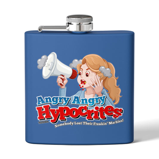DK81: Angry Angry Hypocrites - 6oz Stainless Steel Hip Flask