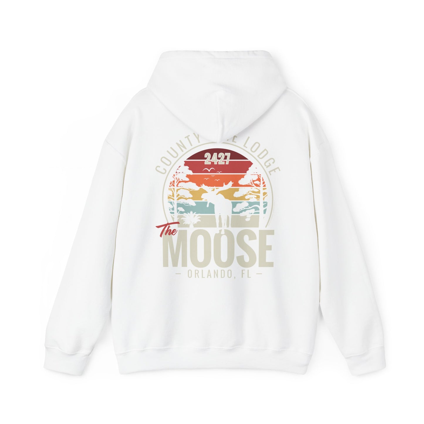 Moose Lodge 2427 - Florida Moose Sunset - Hooded Sweatshirt (Front & Back Print)