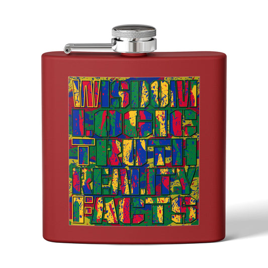 DK159: WTF! FTW! Facts! - 6oz Stainless Steel Hip Flask