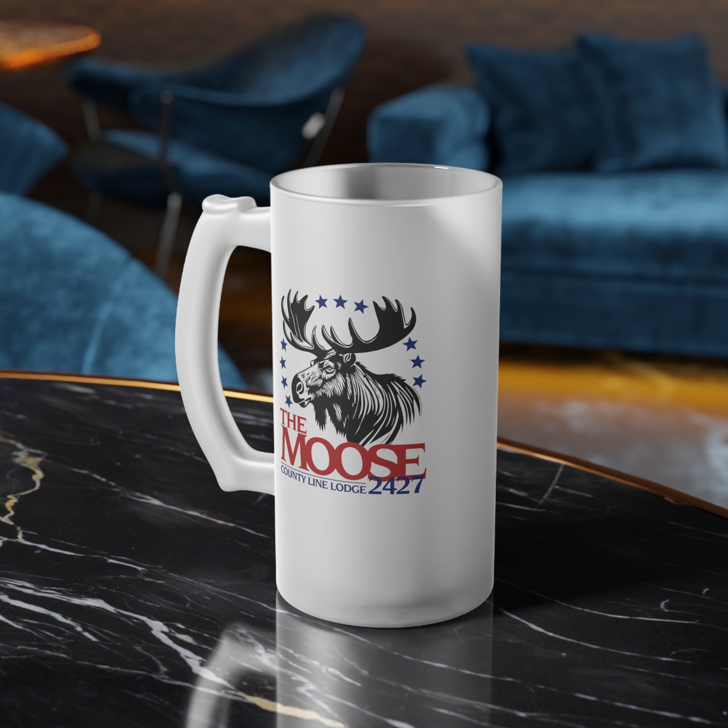 Moose Lodge 2427 - Moose For President - Frosted Glass Beer Mug