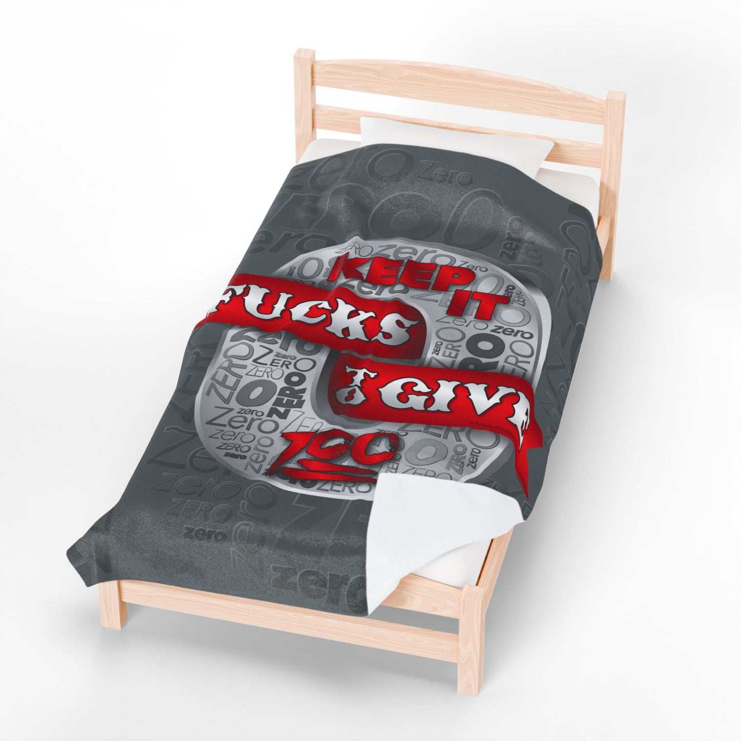 DK100: Zero Fucks To Give (Silver Edition) - Velveteen Plush Blanket