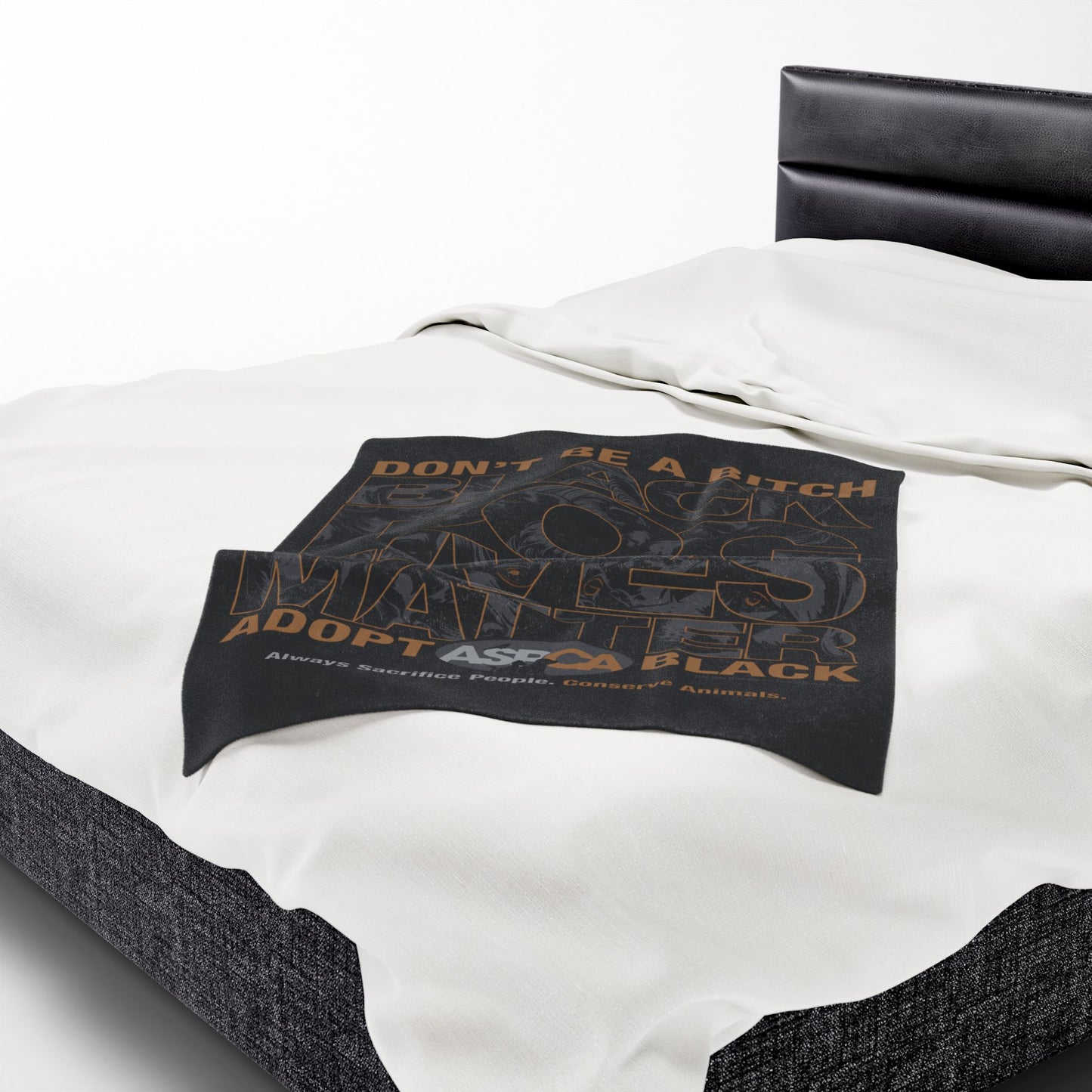 DK219: ASPCA (Black Dog Edition) - Velveteen Plush Blanket