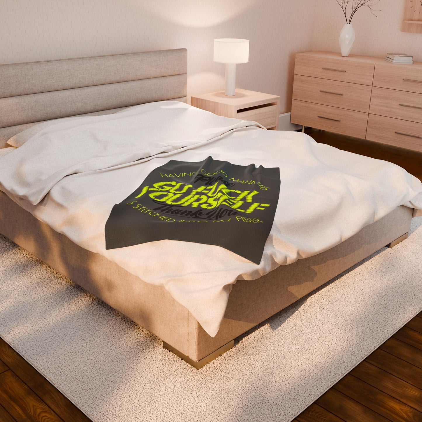 DK90: Please & Thank You (Go Fuck Yourself) - Velveteen Plush Blanket