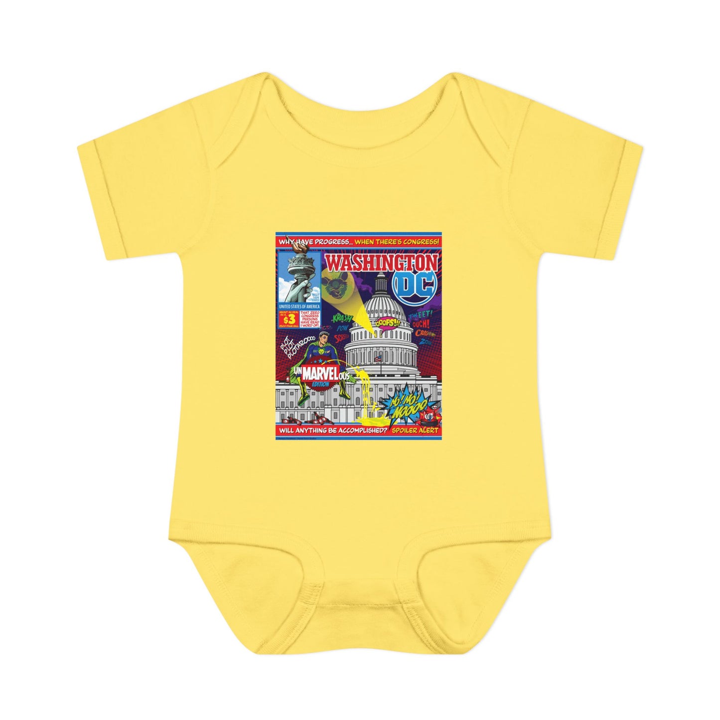 DK149: UnMARVELousington D.C. - Infant Sized Onsie