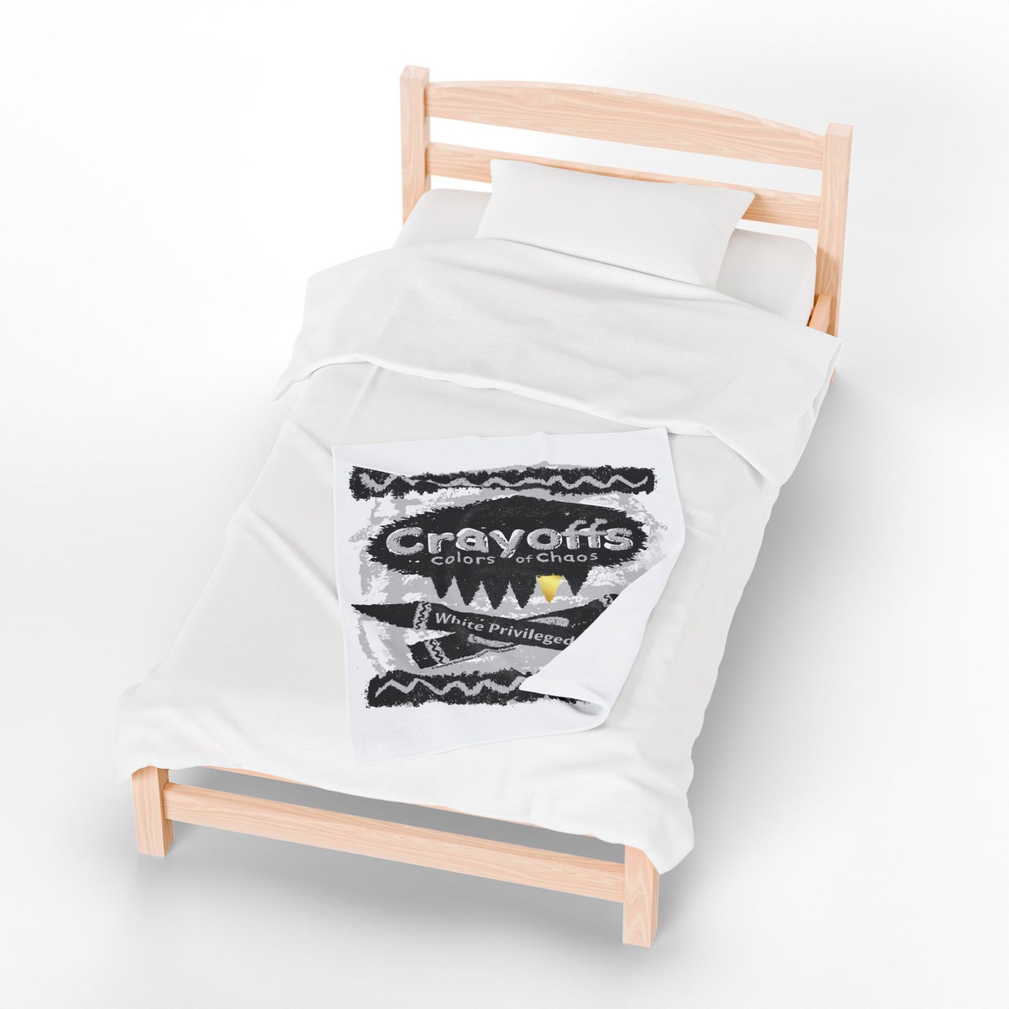 DK110: Crayoffs - Colors of Chaos (White Privileged White) - Velveteen Plush Blanket