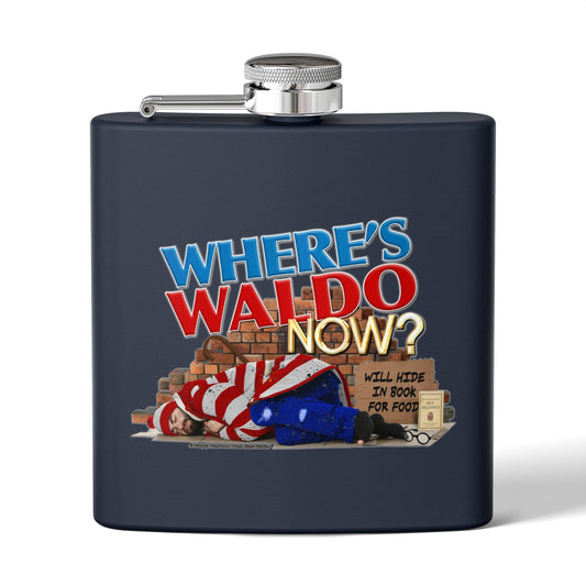 DK89: Where's Waldo Now? - 6oz Stainless Steel Hip Flask