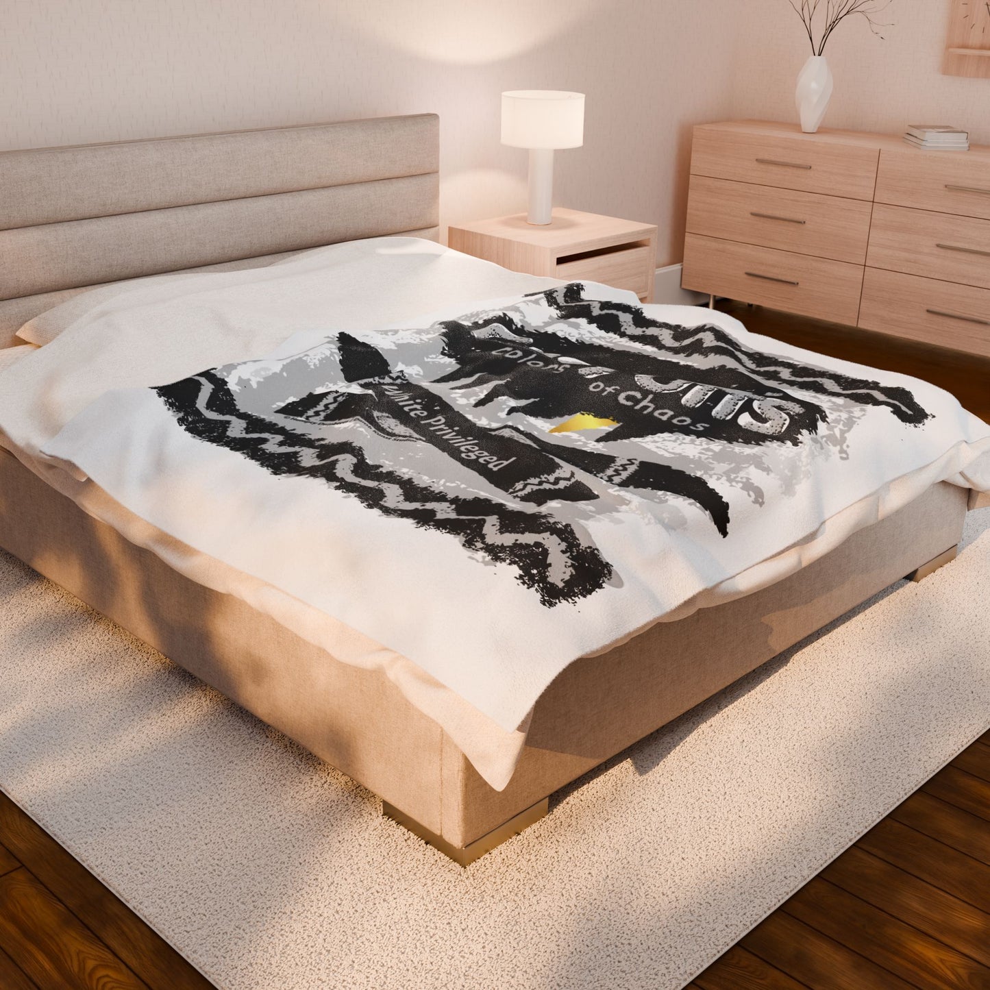 DK110: Crayoffs - Colors of Chaos (White Privileged White) - Velveteen Plush Blanket
