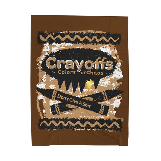 DK110: Crayoffs - Colors of Chaos (Don't Give a Shit Brown) - Velveteen Plush Blanket