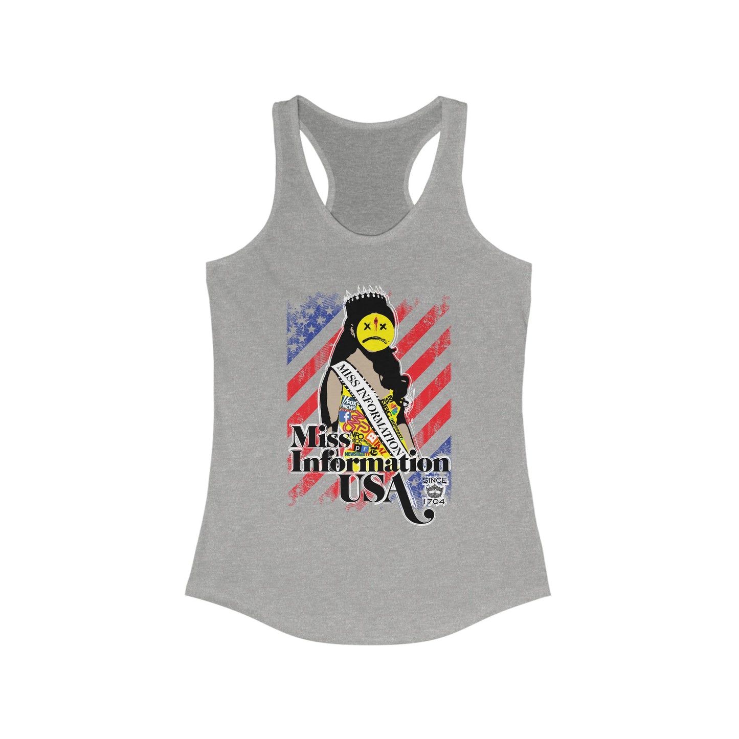 DK60: Miss Information USA - Ladies Racerback Tank