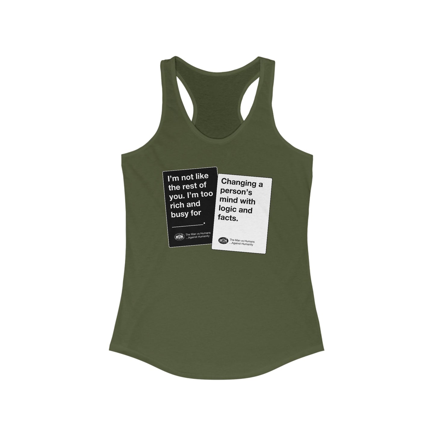 DK180: Humans Against Humanity (Logic & Facts Edition) - Ladies Racerback Tank