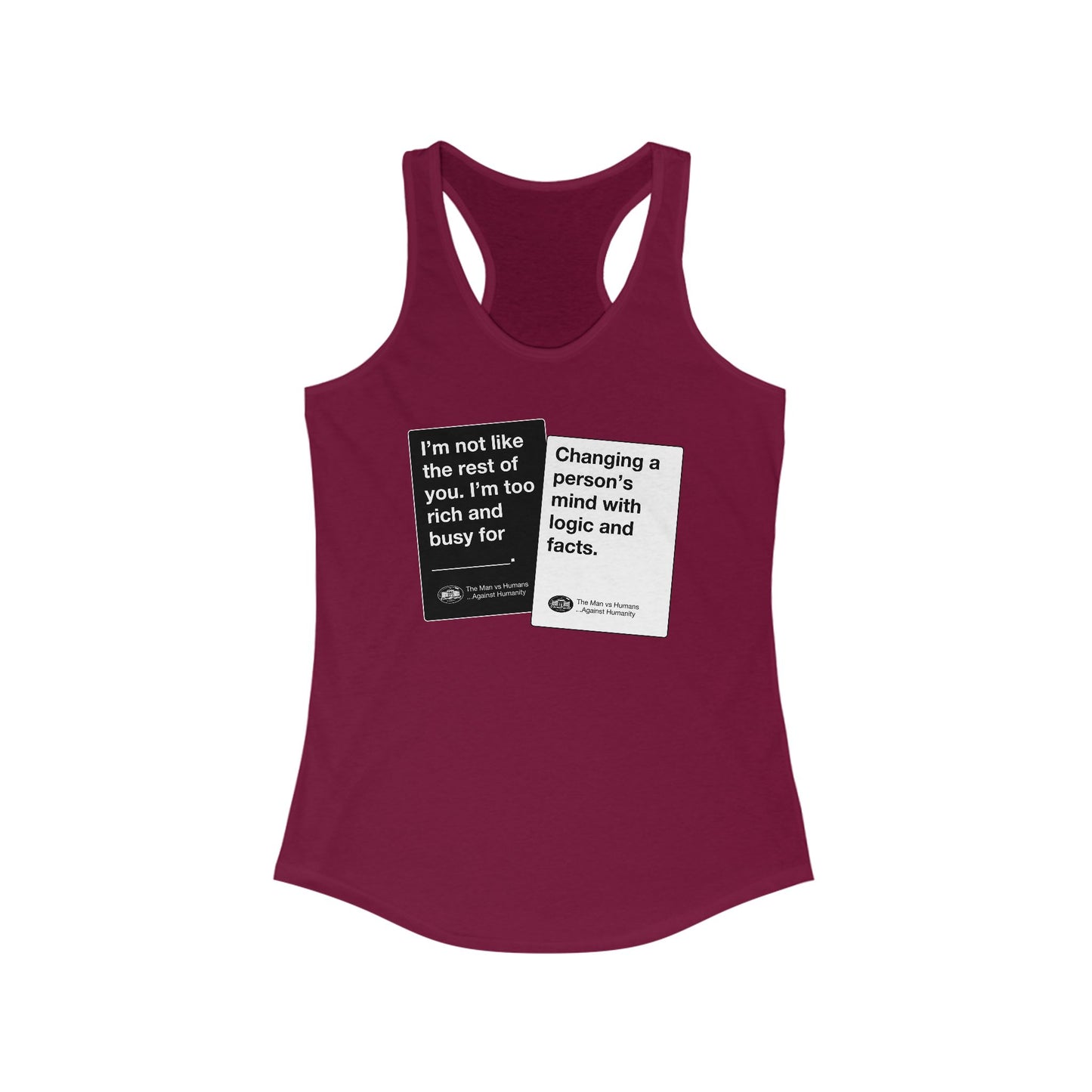 DK180: Humans Against Humanity (Logic & Facts Edition) - Ladies Racerback Tank
