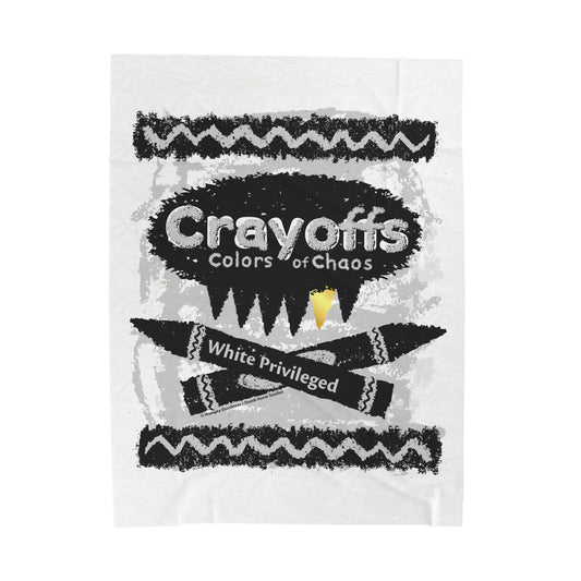 DK110: Crayoffs - Colors of Chaos (White Privileged White) - Velveteen Plush Blanket