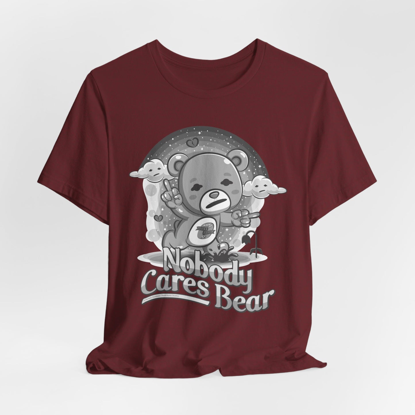 DK227: Nobody Cares Bear - Unisex S/S T-Shirt