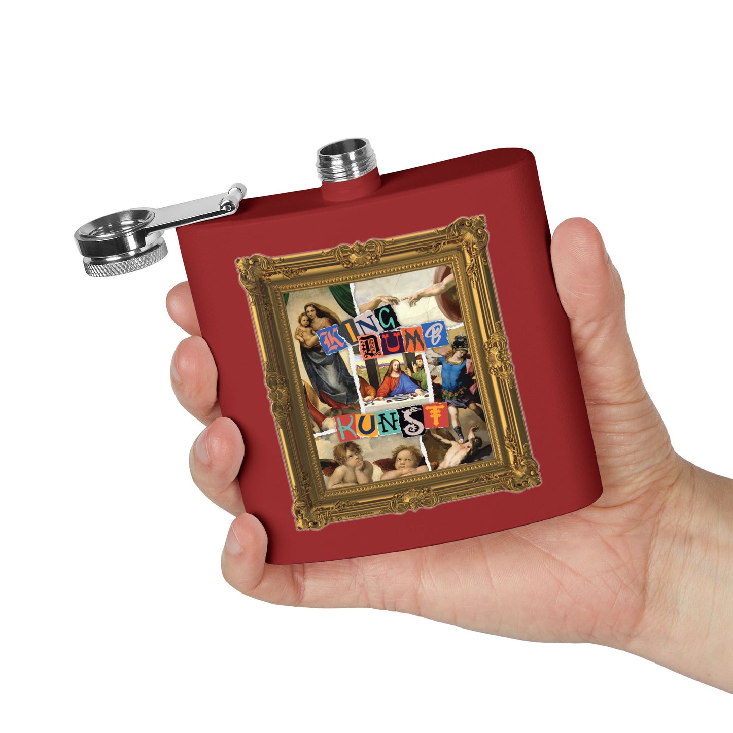 DK169: Kingdumb Kunst - 6oz Stainless Steel Hip Flask