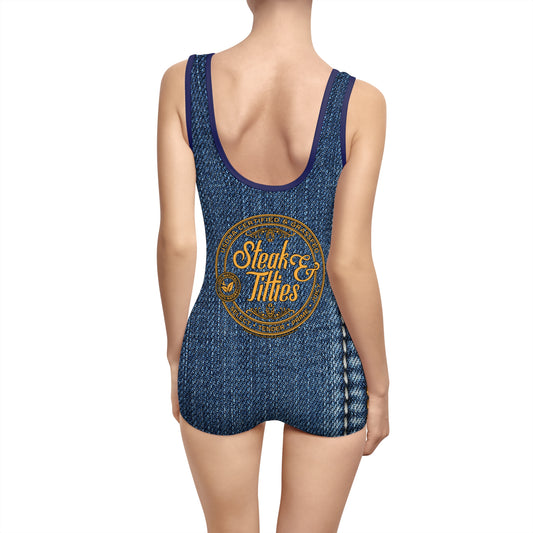 DK225: Steak & Titties - Women's Vintage Swimsuit
