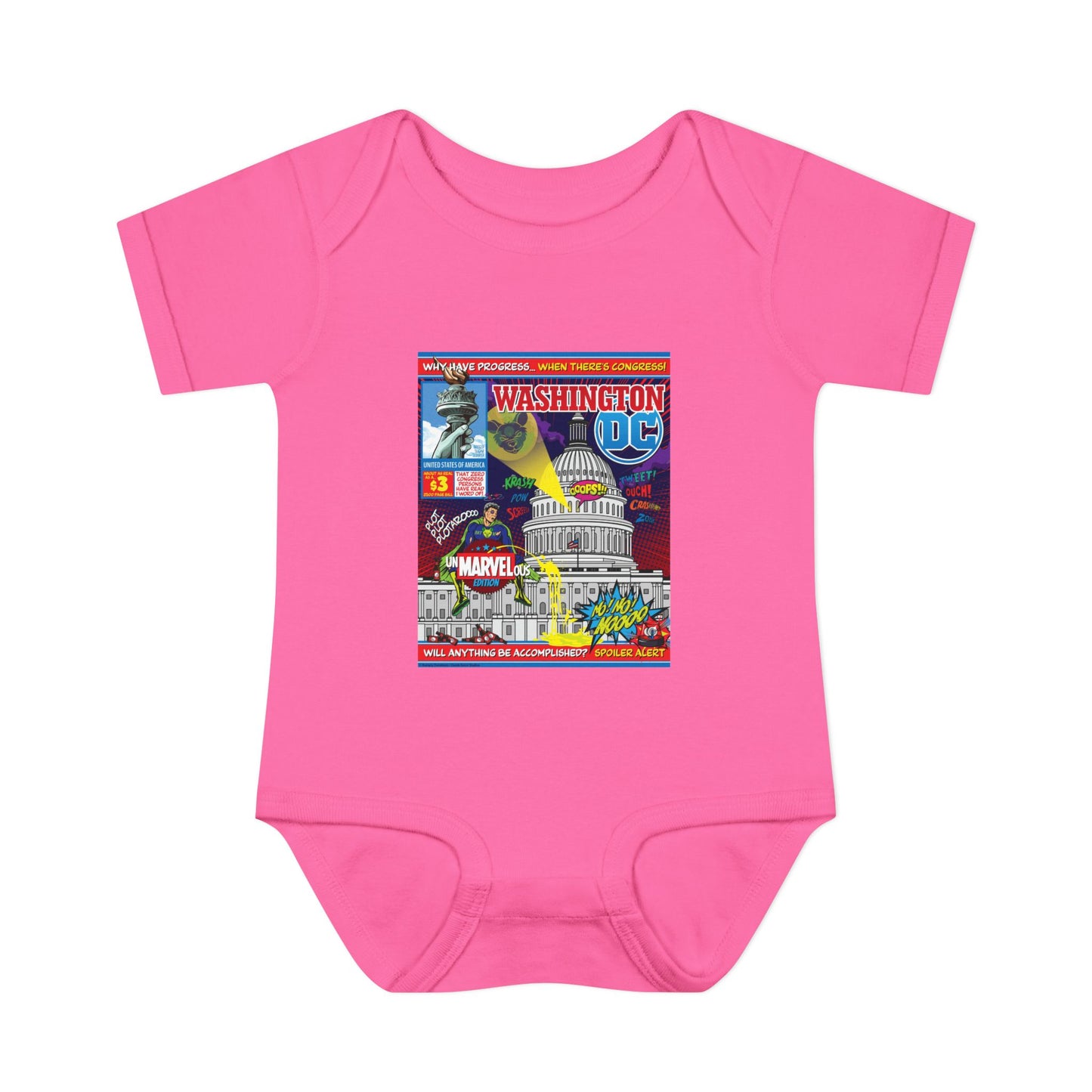 DK149: UnMARVELousington D.C. - Infant Sized Onsie