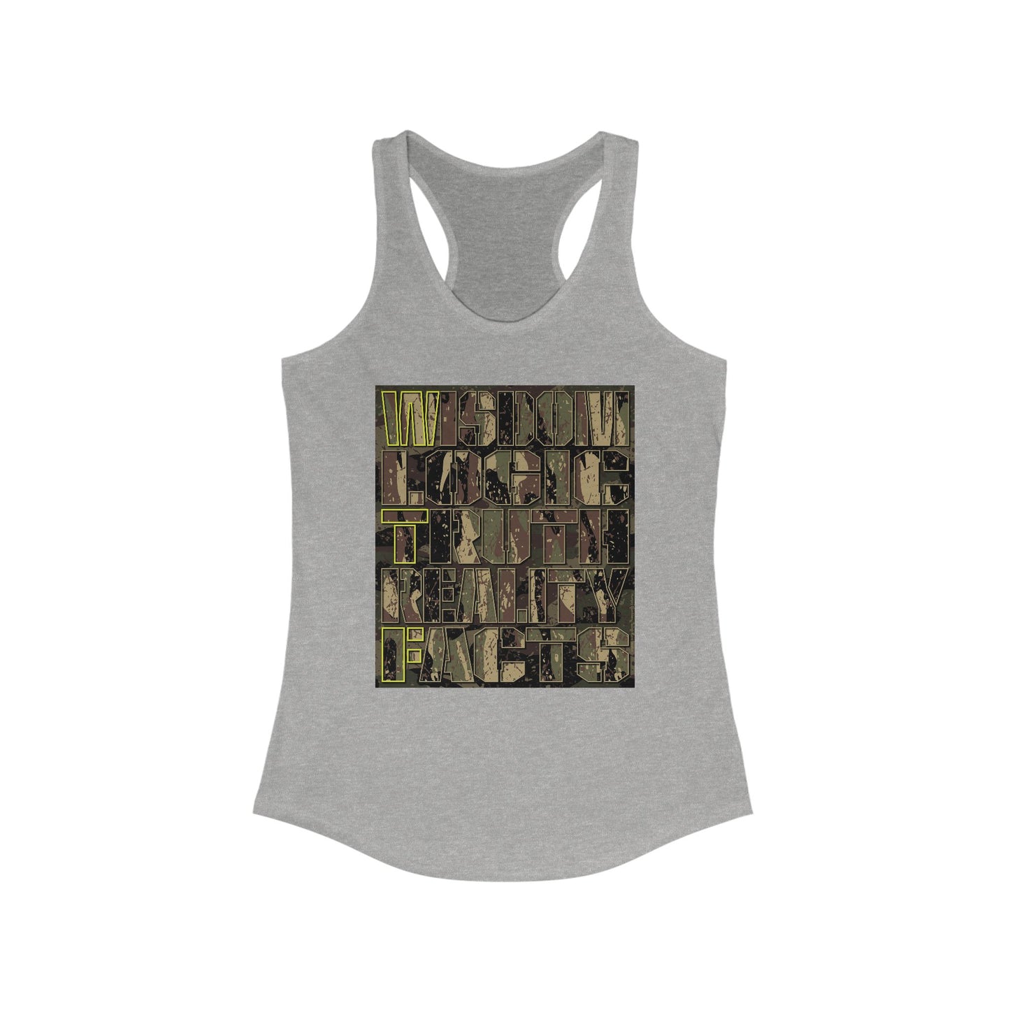 DK159: WTF! FTW! Facts! (Camo Edition) - Ladies Racerback Tank