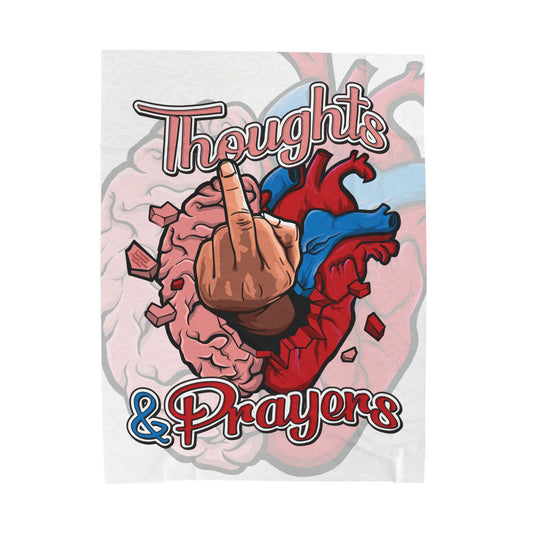 DK140: Thoughts & Prayers - Velveteen Plush Blanket