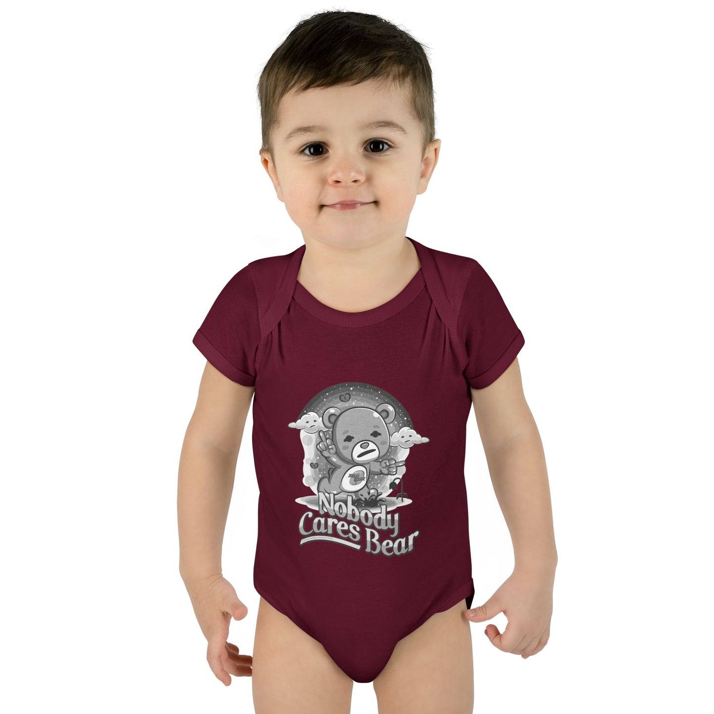DK227: Nobody Cares Bear - Infant Sized Onsie