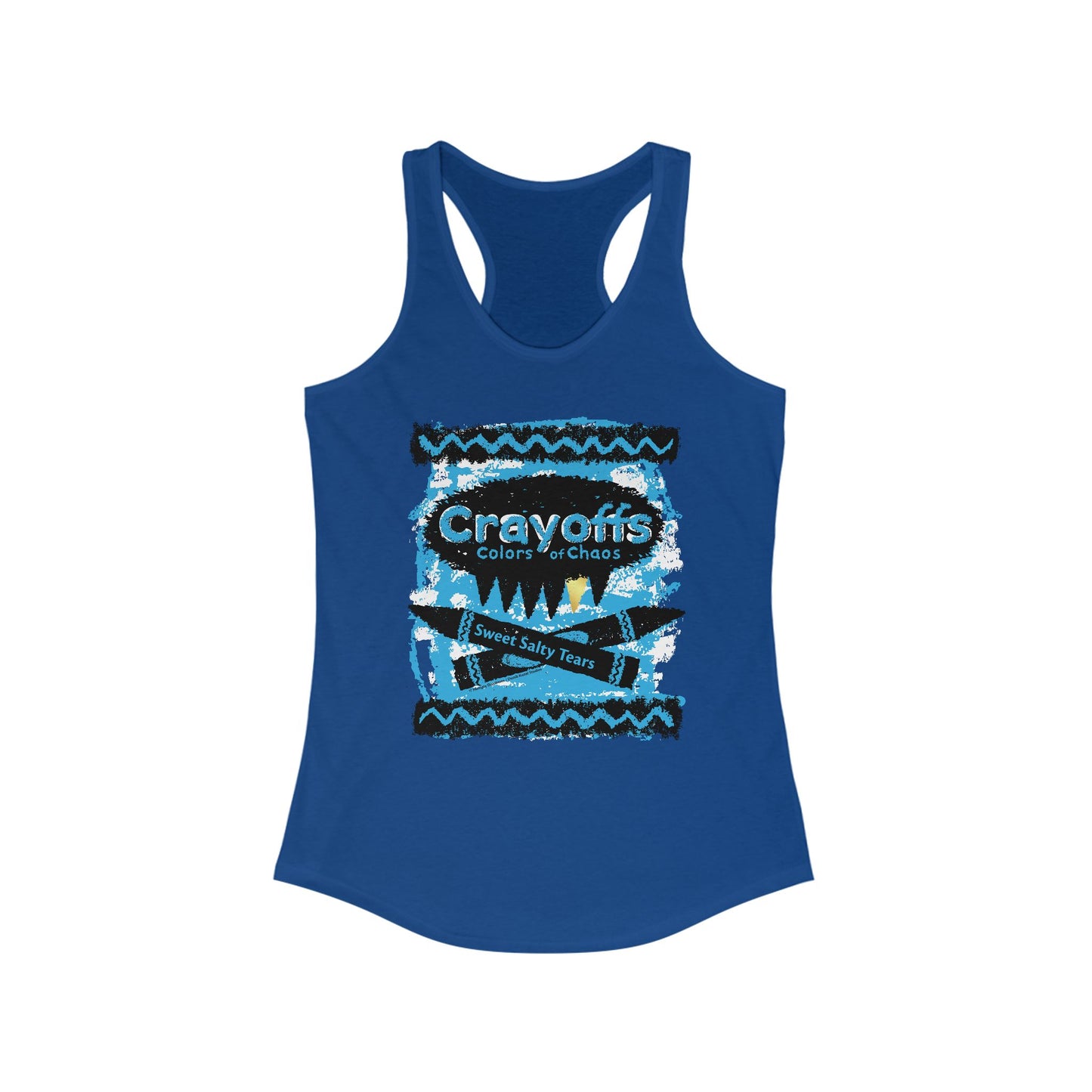 DK110: Crayoffs Colors of Chaos - Ladies Racerback Tank
