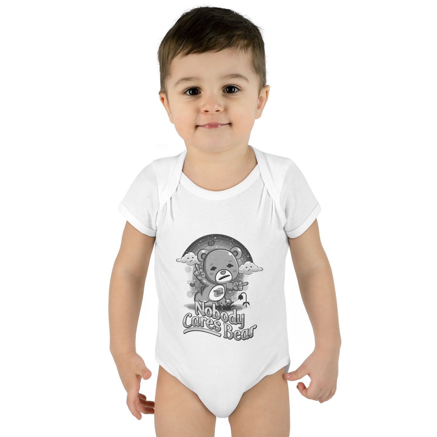 DK227: Nobody Cares Bear - Infant Sized Onsie
