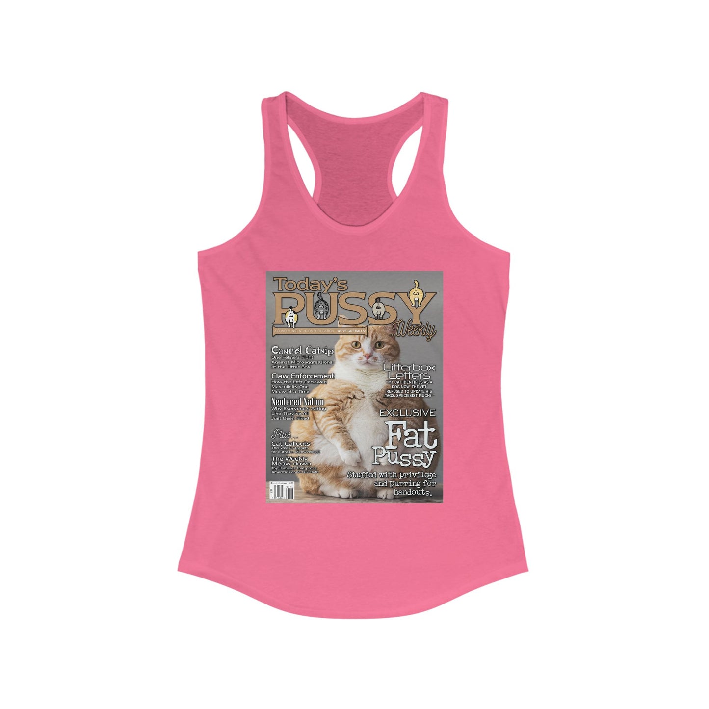 DK230: Today's Pussy... Weekly (Fat Pussy Edition) - Ladies Racerback Tank