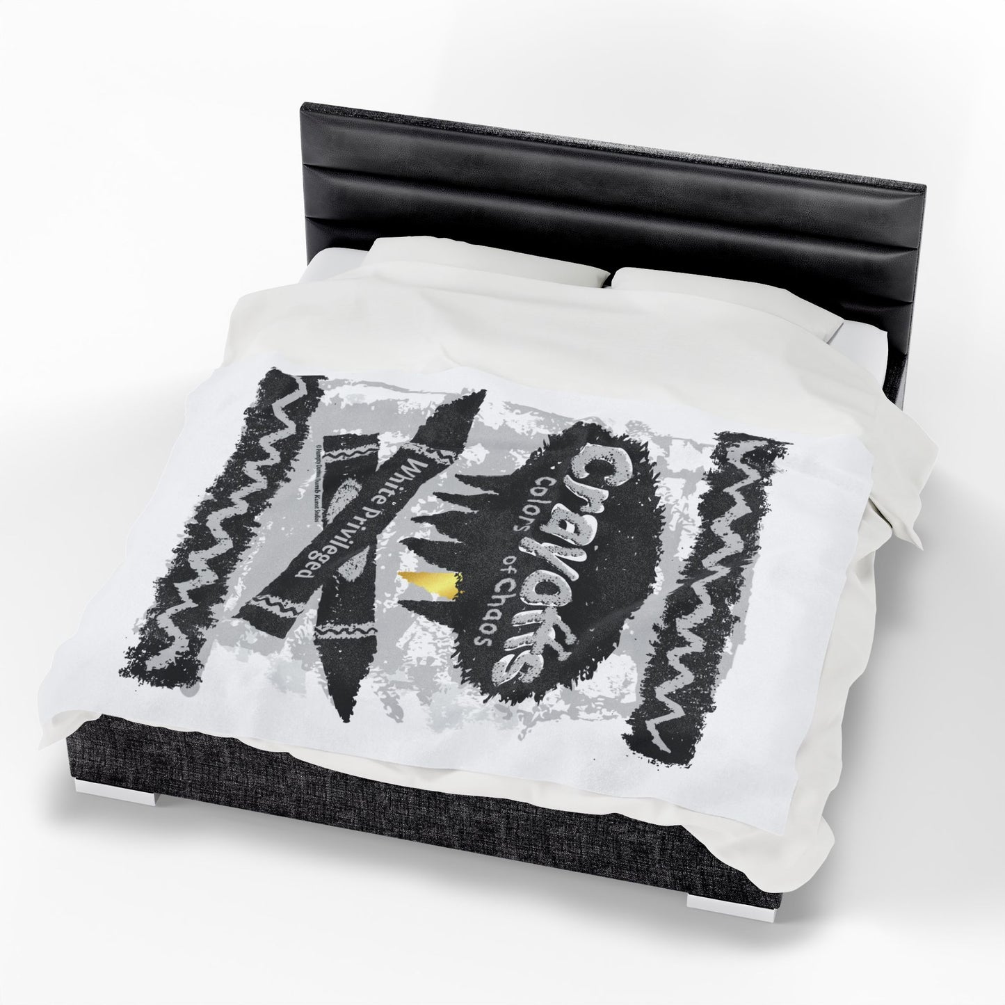 DK110: Crayoffs - Colors of Chaos (White Privileged White) - Velveteen Plush Blanket