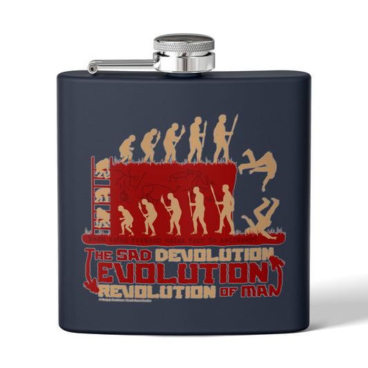 DK126: Devolution Revolution - 6oz Stainless Steel Hip Flask