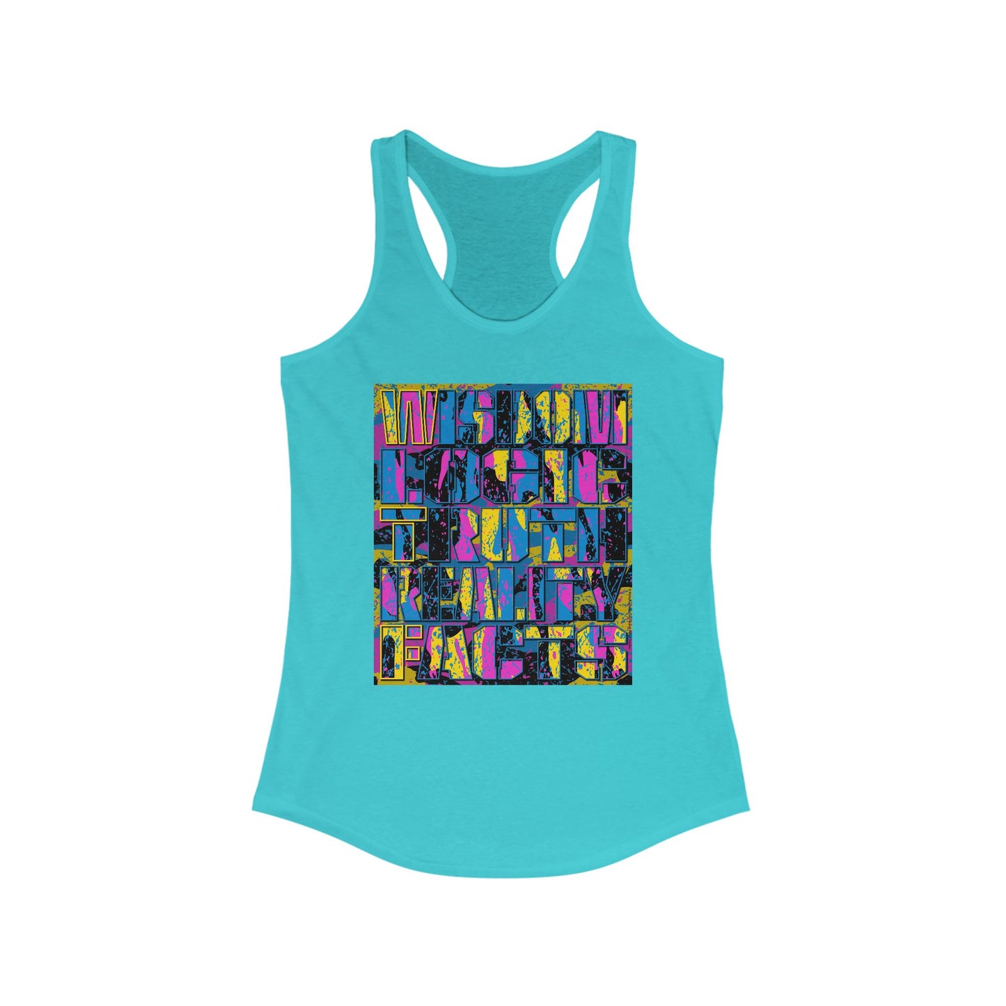 DK159: WTF! FTW! Facts! (CMYK Edition) - Ladies Racerback Tank