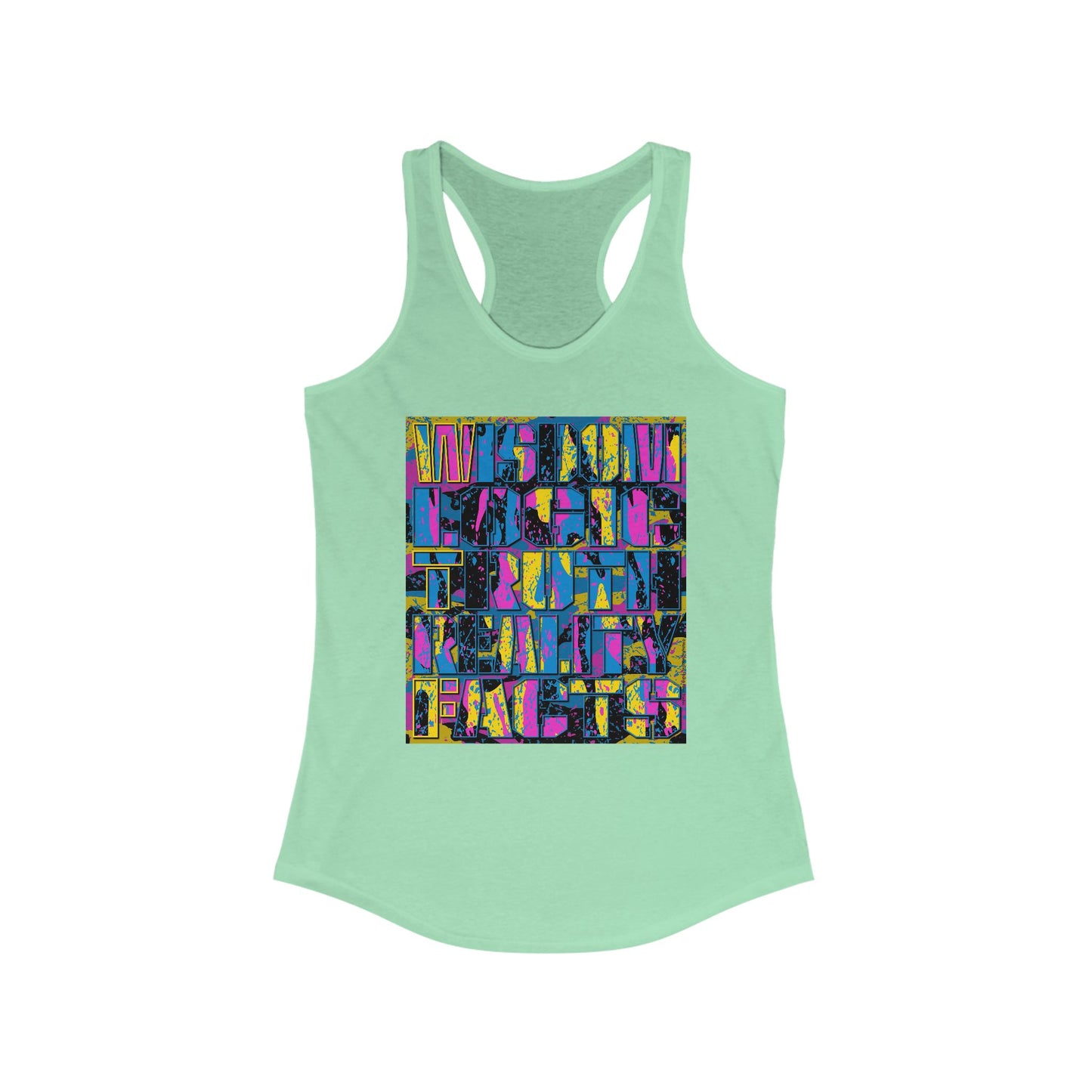 DK159: WTF! FTW! Facts! (CMYK Edition) - Ladies Racerback Tank