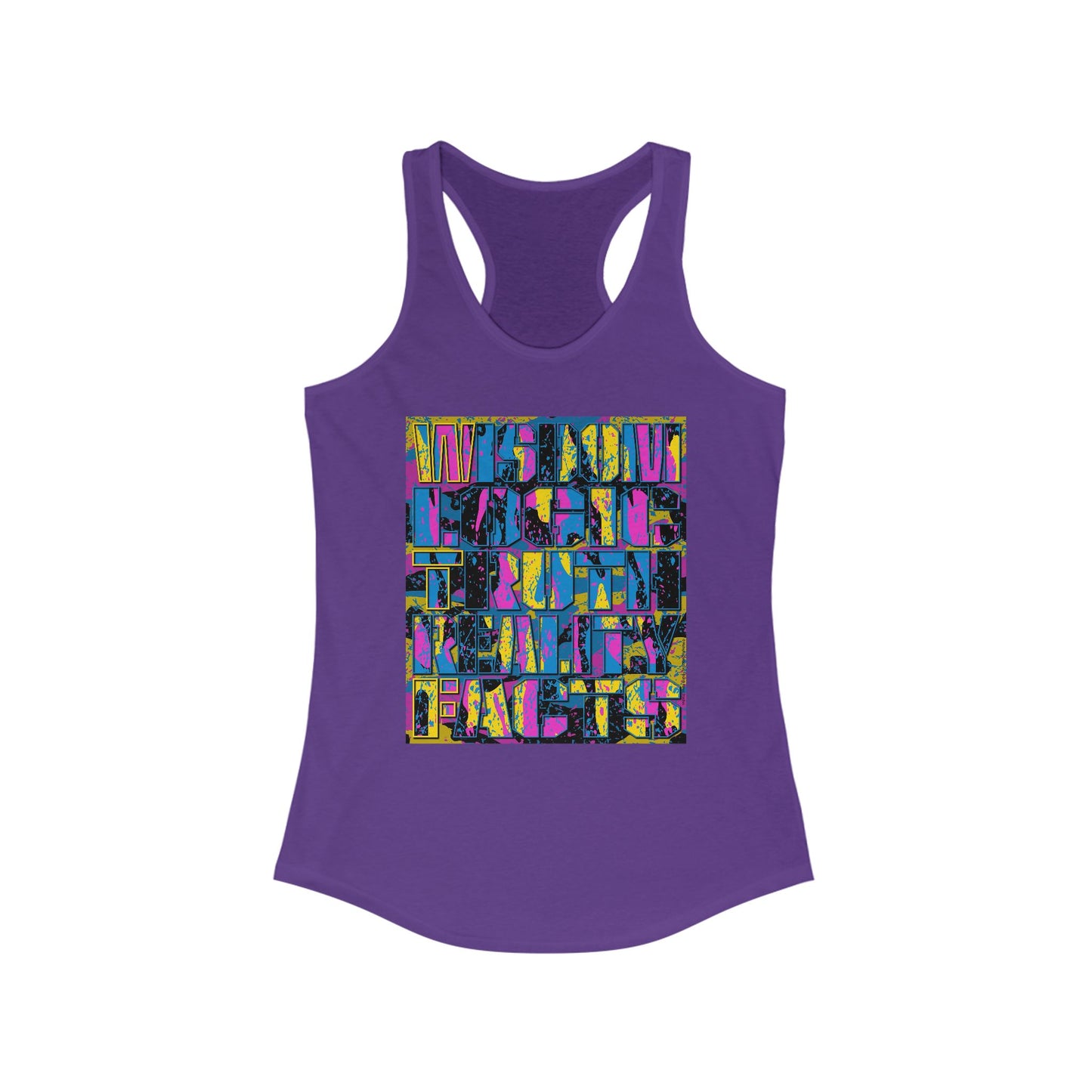 DK159: WTF! FTW! Facts! (CMYK Edition) - Ladies Racerback Tank
