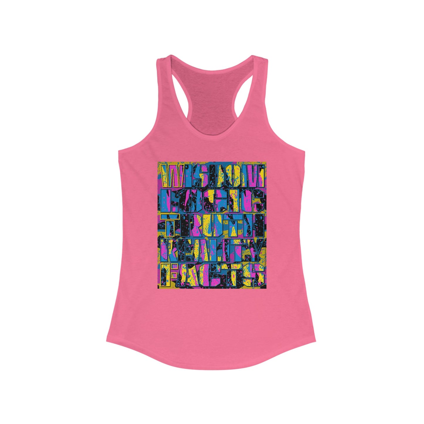 DK159: WTF! FTW! Facts! (CMYK Edition) - Ladies Racerback Tank
