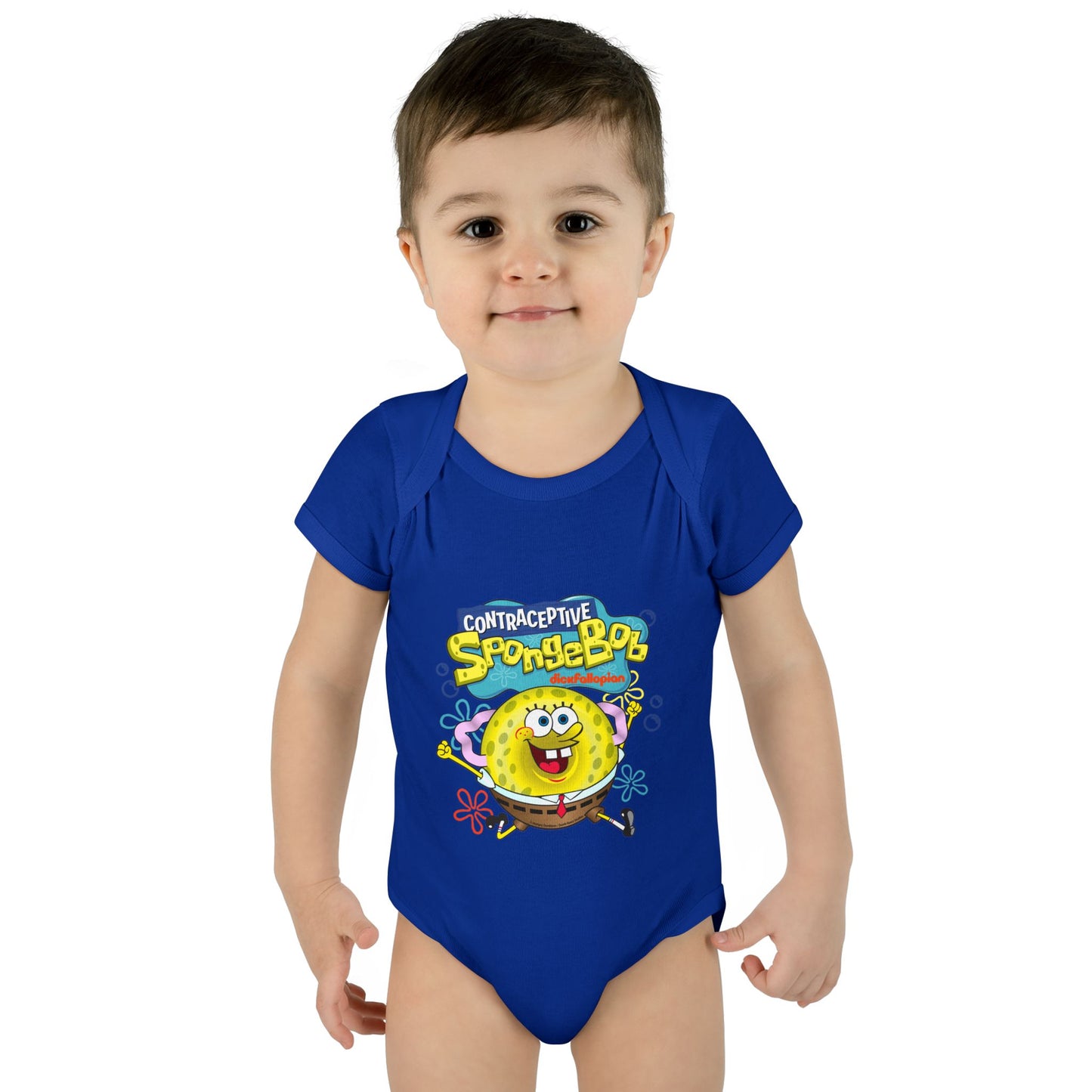 DK196: Contraceptive SpongeBob - Infant Sized Onsie