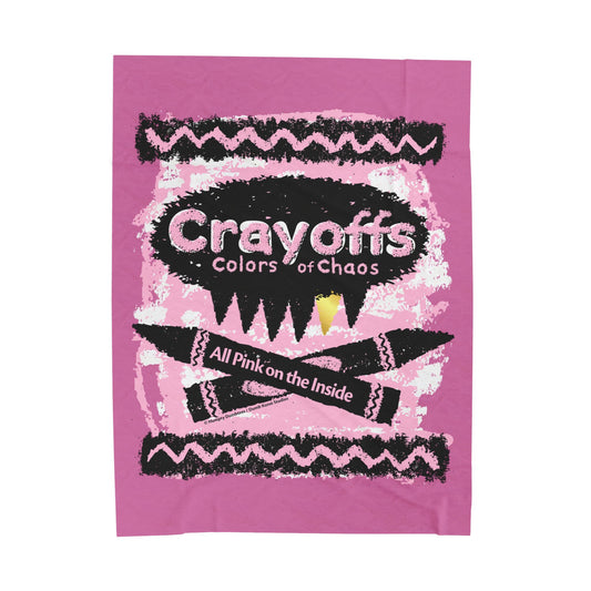 DK110: Crayoffs - Colors of Chaos (All Pink on the Inside Pink) - Velveteen Plush Blanket