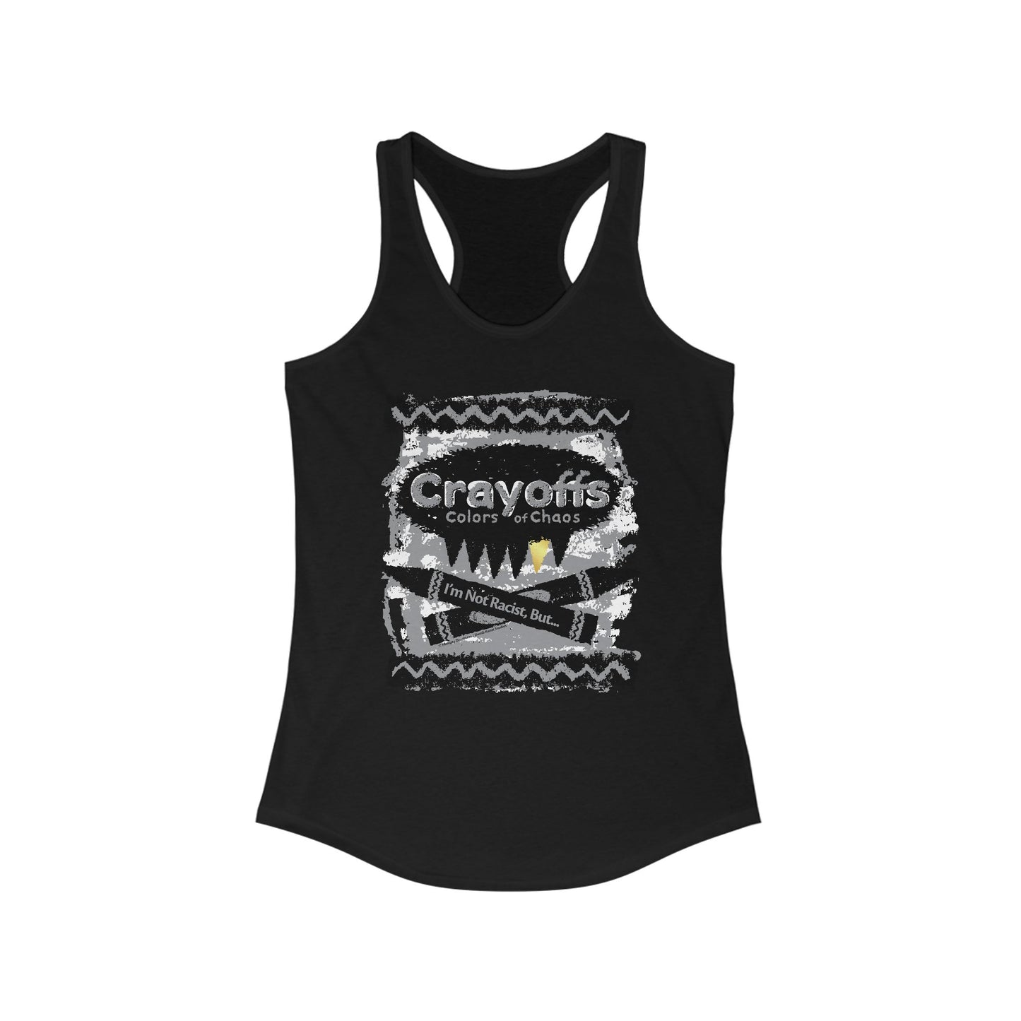 DK110: Crayoffs Colors of Chaos - Ladies Racerback Tank