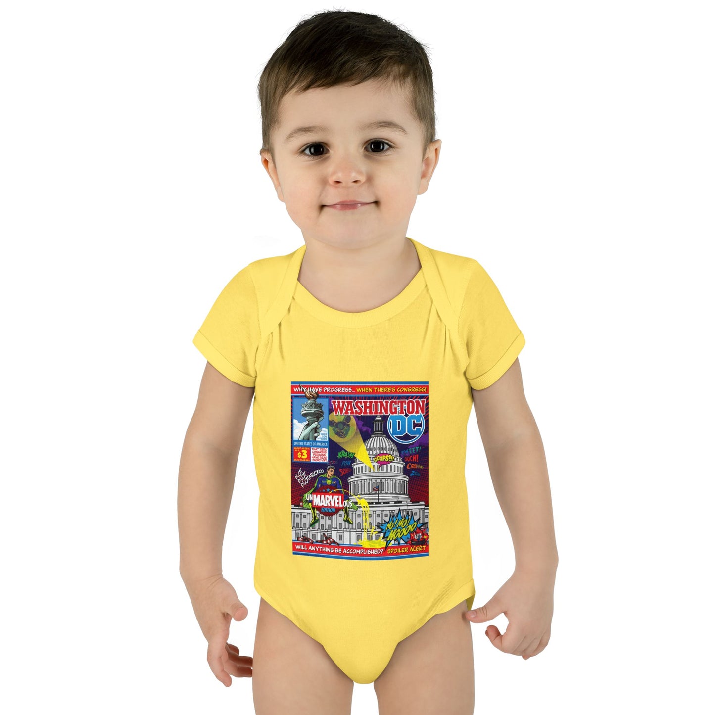 DK149: UnMARVELousington D.C. - Infant Sized Onsie