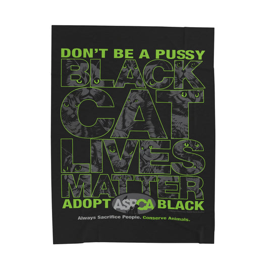 DK219: ASPCA (Black Cat Edition) - Velveteen Plush Blanket