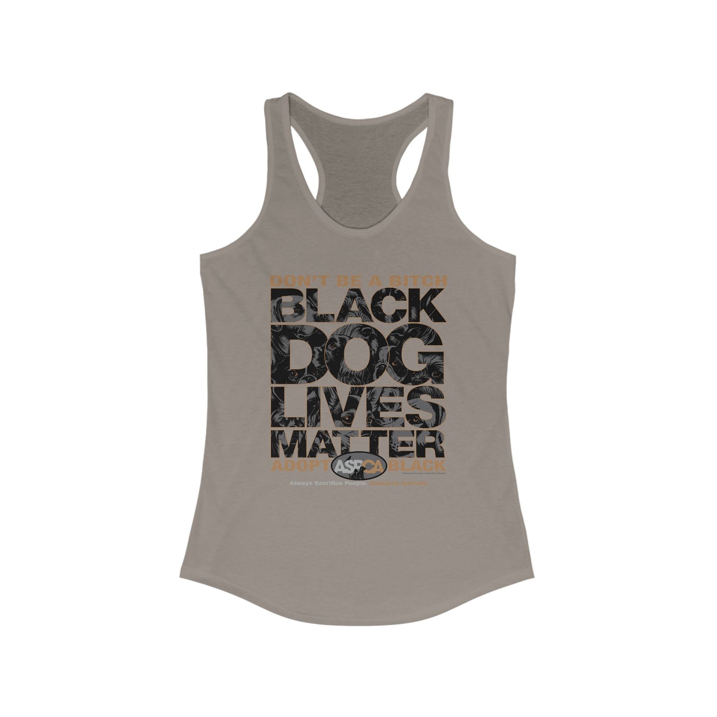 DK219: ASPCA (Black Dog Edition) - Ladies Raceback Tank
