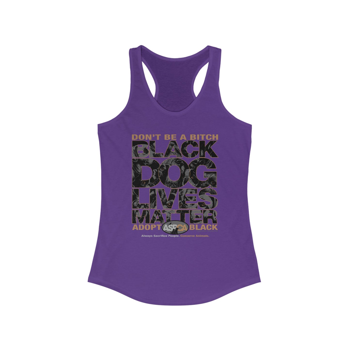DK219: ASPCA (Black Dog Edition) - Ladies Raceback Tank