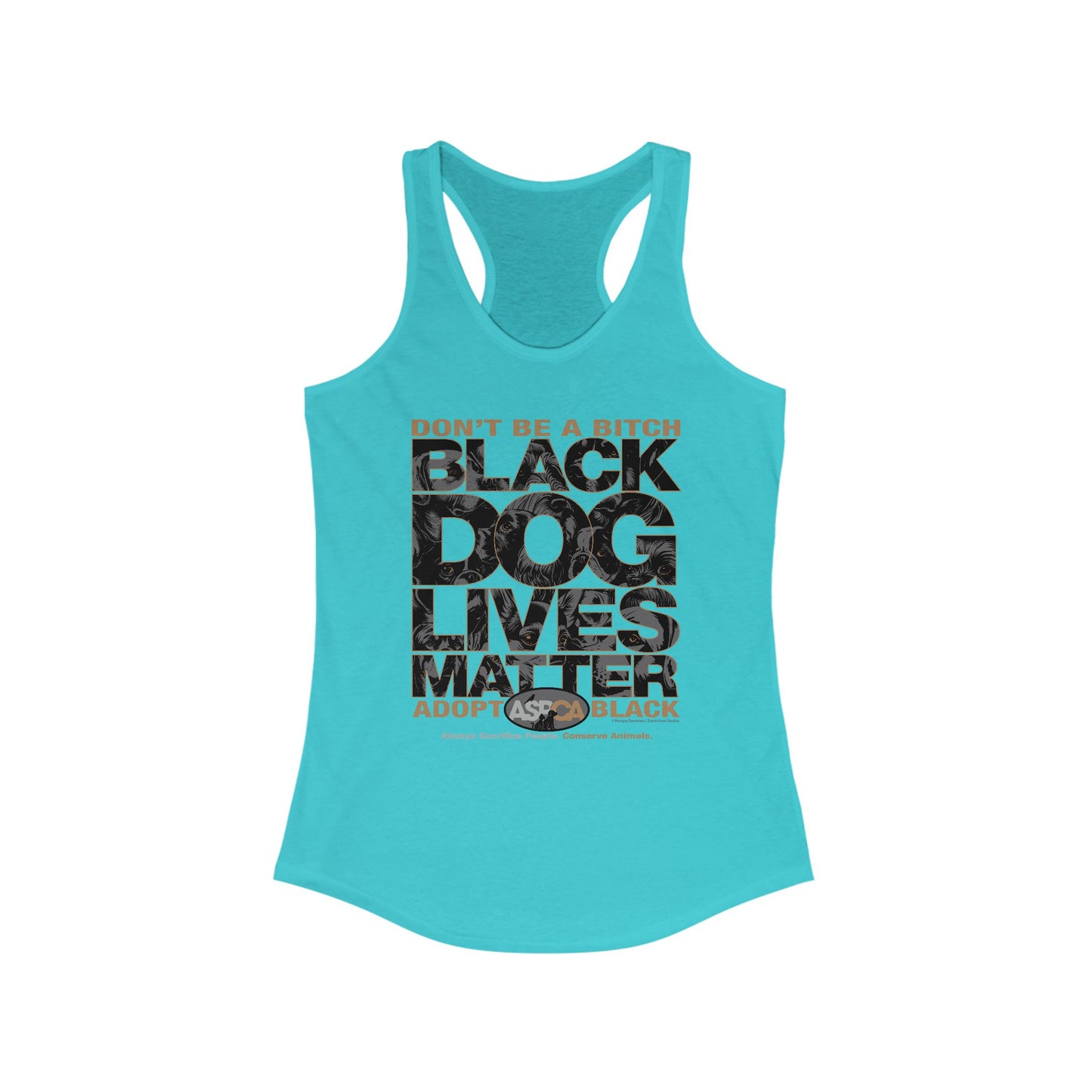 DK219: ASPCA (Black Dog Edition) - Ladies Raceback Tank