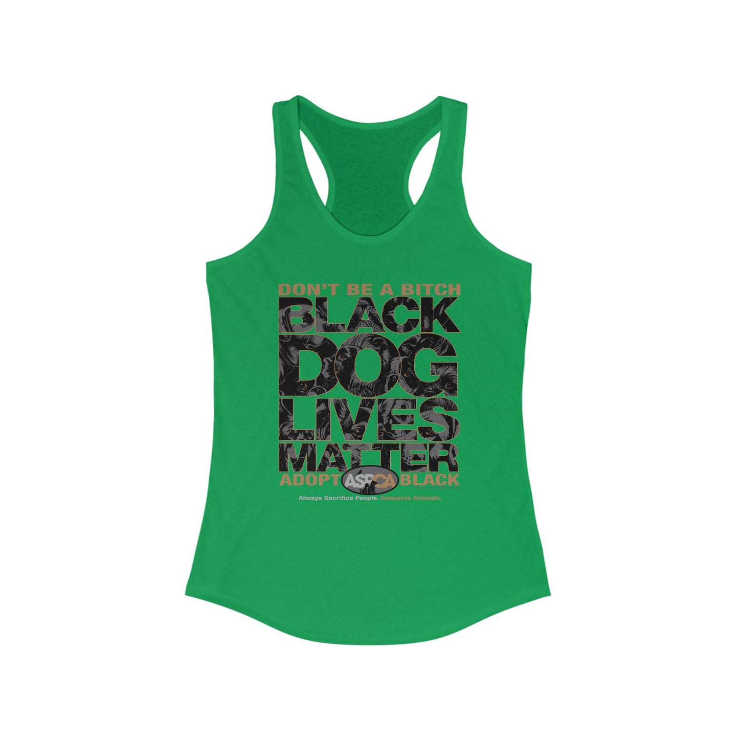 DK219: ASPCA (Black Dog Edition) - Ladies Raceback Tank