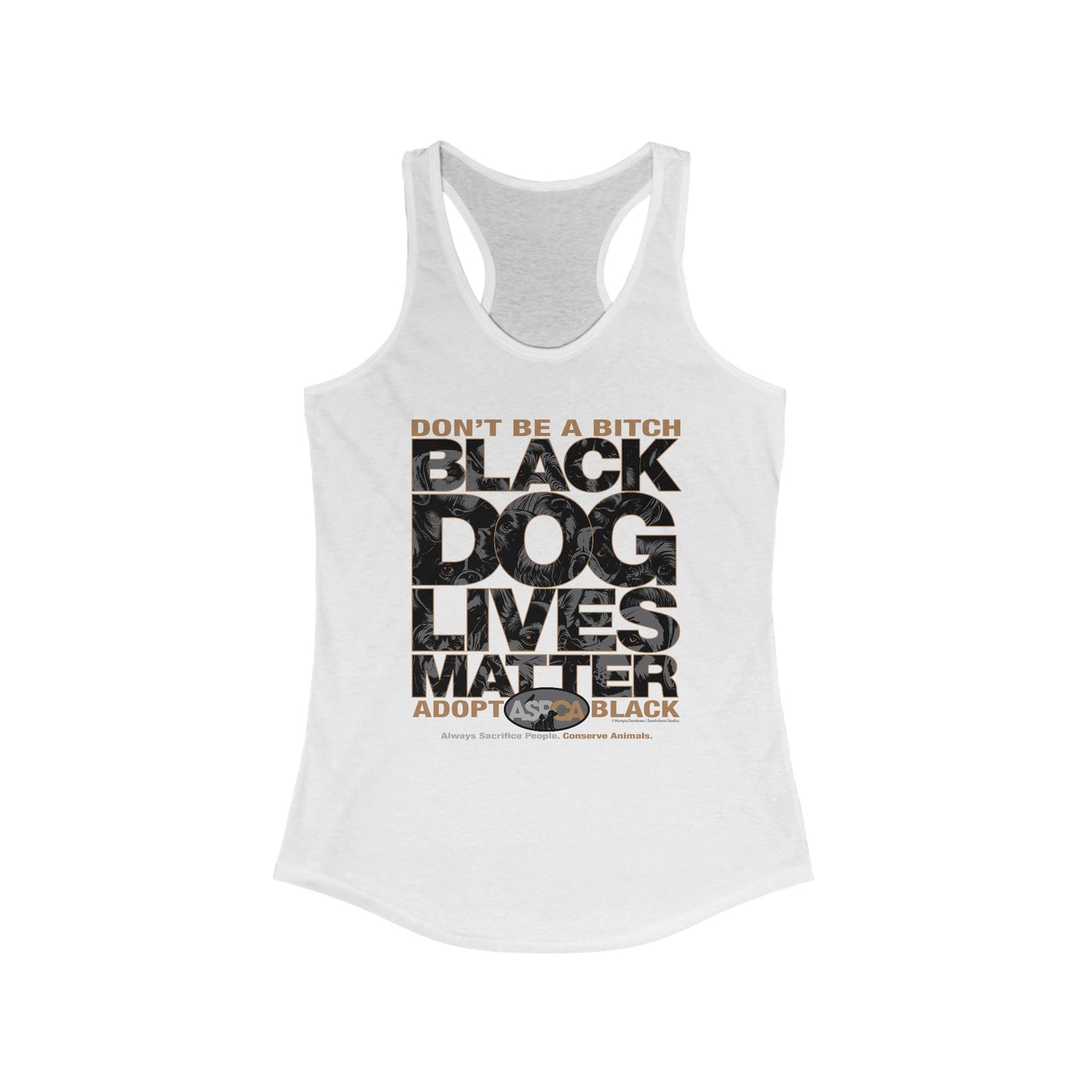 DK219: ASPCA (Black Dog Edition) - Ladies Raceback Tank