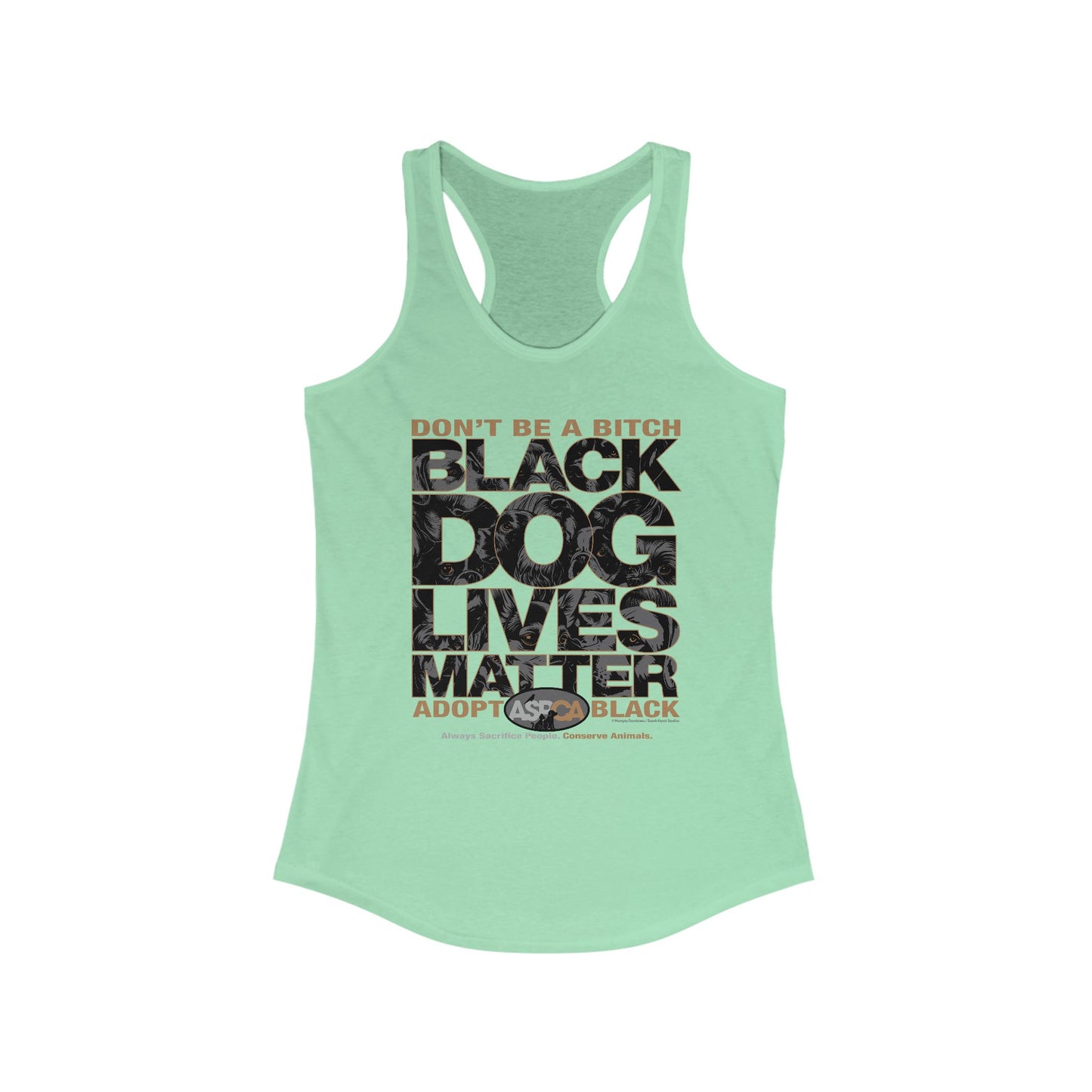 DK219: ASPCA (Black Dog Edition) - Ladies Raceback Tank
