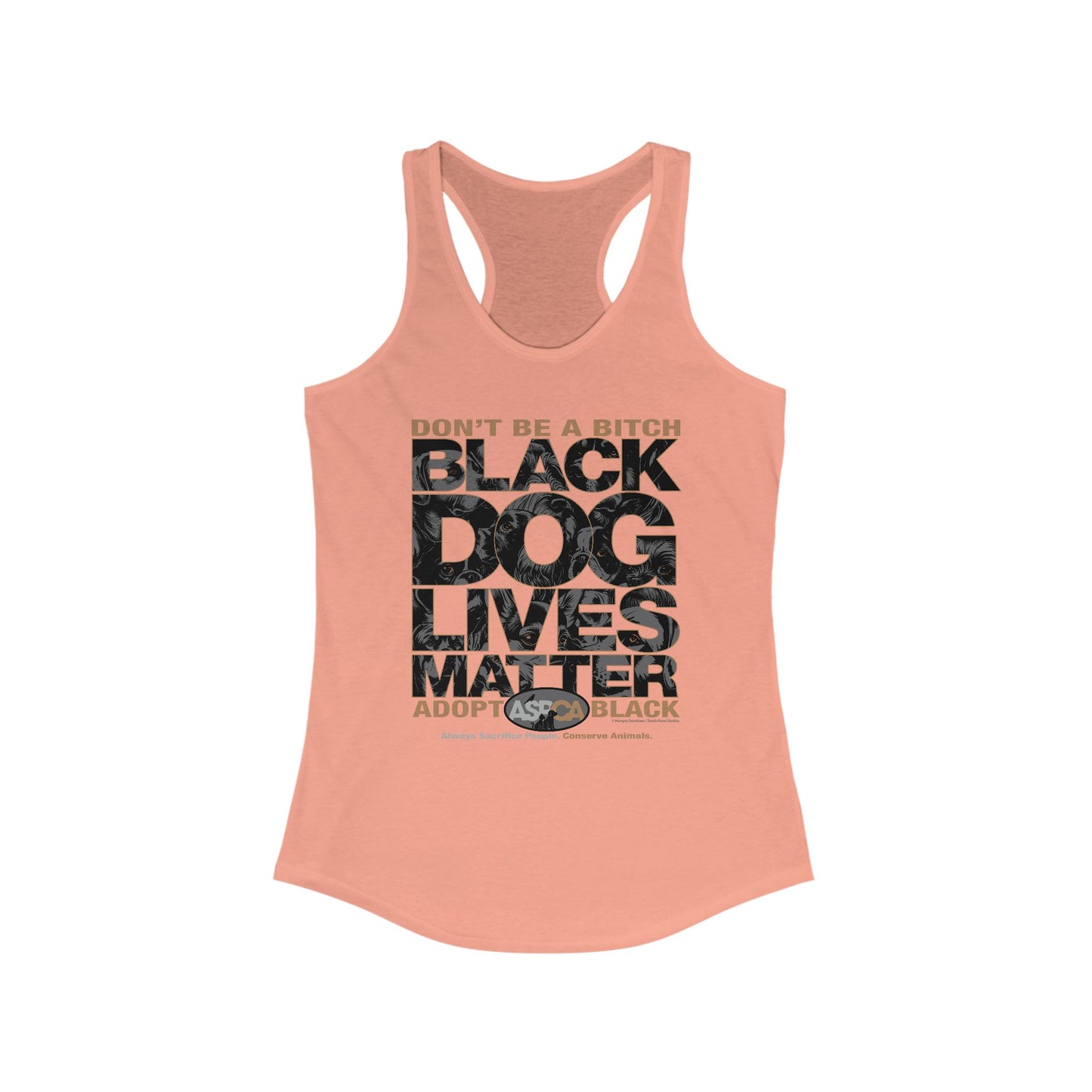 DK219: ASPCA (Black Dog Edition) - Ladies Raceback Tank