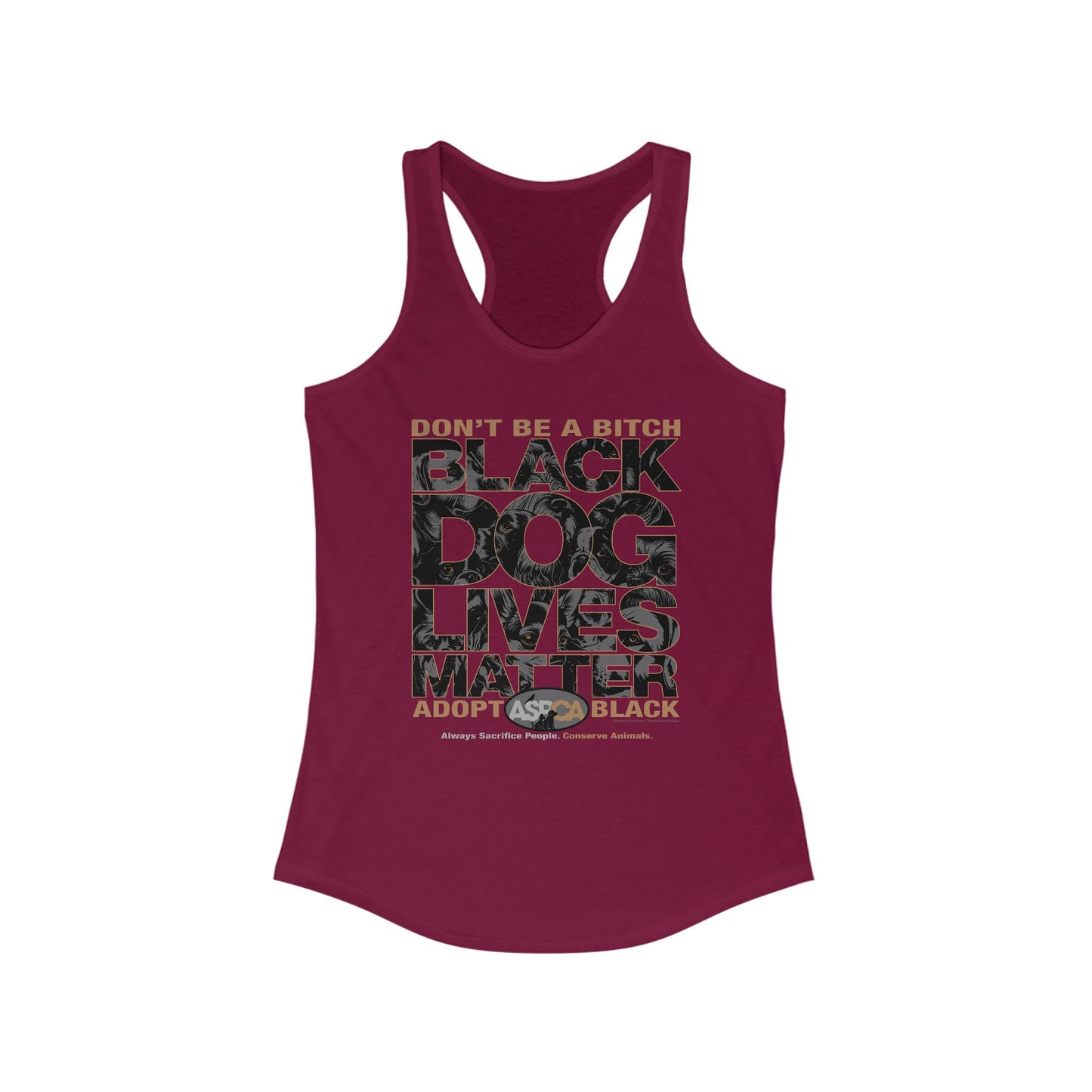 DK219: ASPCA (Black Dog Edition) - Ladies Raceback Tank