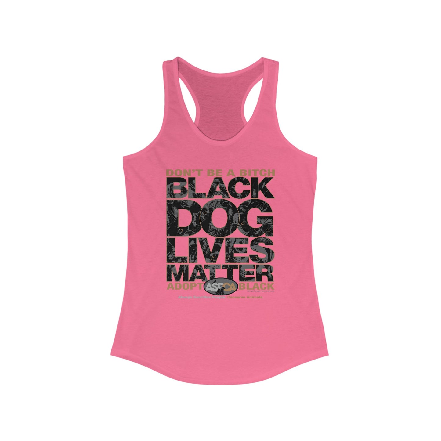 DK219: ASPCA (Black Dog Edition) - Ladies Raceback Tank