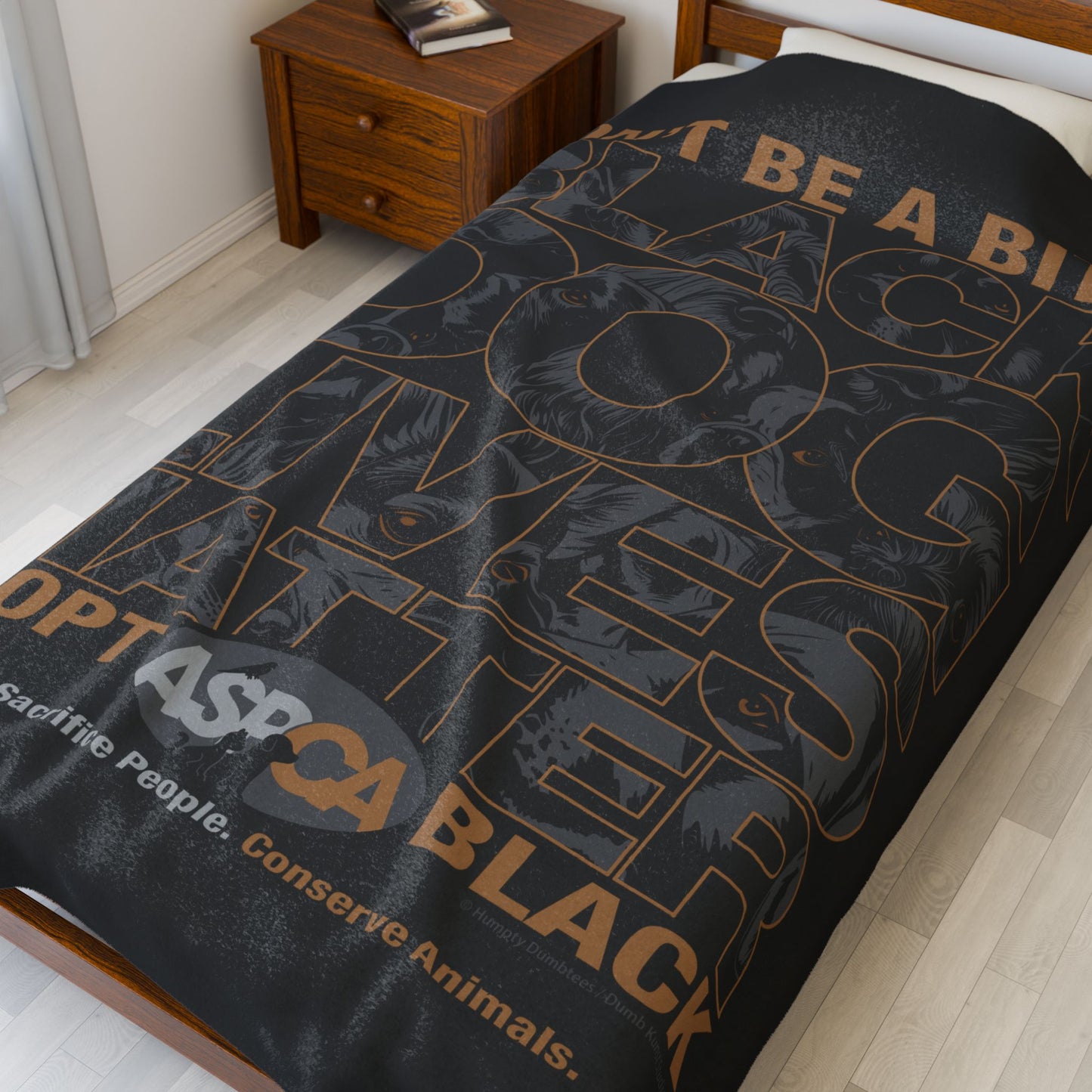 DK219: ASPCA (Black Dog Edition) - Velveteen Plush Blanket